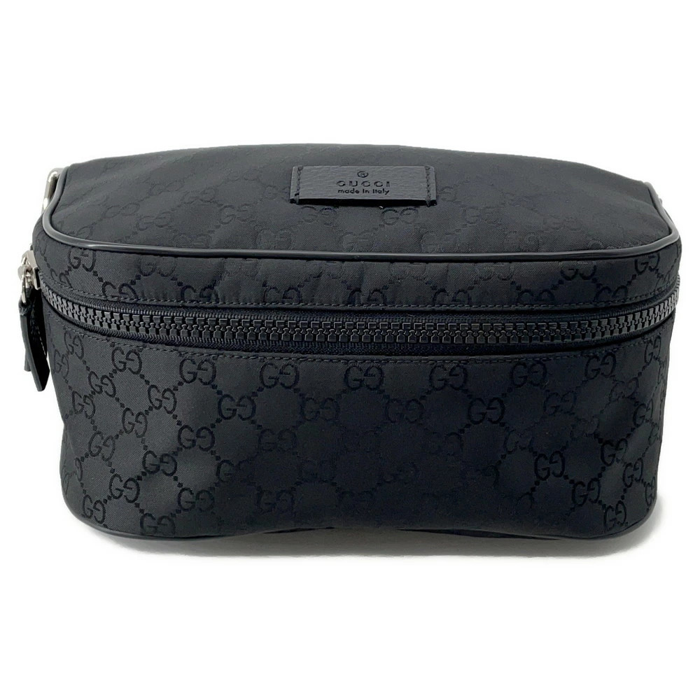Gucci Body Bum Crossbody Belt Bag GG Canvas Shoulder Black Waist